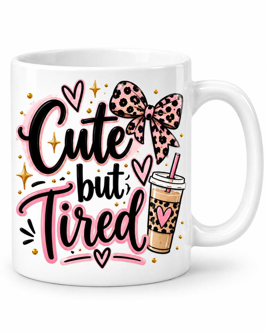 Cute but Tired Mug mockup